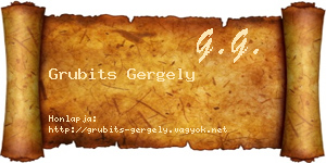 Grubits Gergely névjegykártya